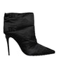 Dolce & Gabbana Black DG Logo Padded Heels Ankle Boots Shoes