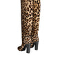 Dolce & Gabbana Beige Black Leopard Knee High Boots Shoes