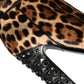 Dolce & Gabbana Beige Black Leopard Knee High Boots Shoes