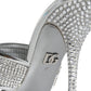 Dolce & Gabbana Silver Crystals Keira Heels Slides Shoes