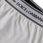 Dolce & Gabbana White Cotton Blend Regular Boxer Shorts Underwear