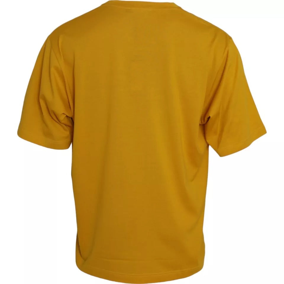 Dolce & Gabbana Dark Yellow Logo Cotton Round Neck T-shirt