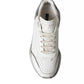 Dolce & Gabbana White Silver Daymaster Low Top Sneakers Shoes