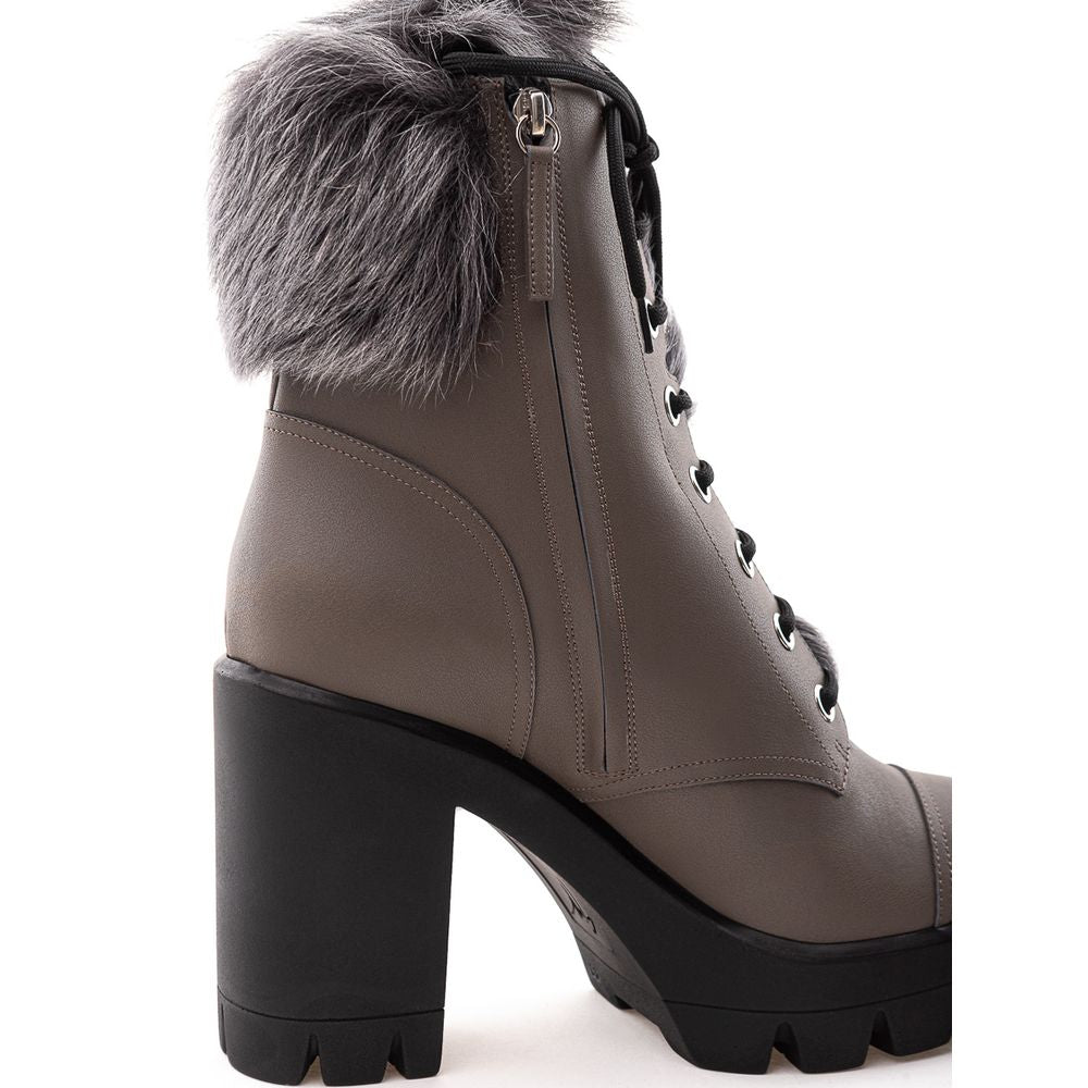 Giuseppe Zanotti Gray Eco Leather Boot