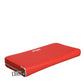 MSGM Red Leather Continental Zip Around Card Holder Bifold Clutch Wallet