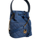 Versace Blue Quilted Denim Leather Crossbody Shoulder Bag