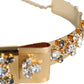 Dolce & Gabbana Gold Tone Crystal Embellished Women Waist Chain Belt