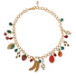 Dolce & Gabbana Gold Tone Brass Fruity Crystal Embellished Waist Chain Belt