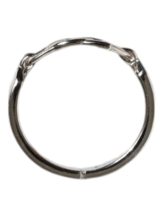 Dolce & Gabbana Silver Tone Brass Anello DG Round Bangle Bracelet