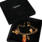 Dolce & Gabbana Gold Tone Brass Chain Pineapple Crystal Musical Necklace