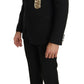 Dolce & Gabbana Elegant Black Three-Piece Suit with Saxophone Embroidery