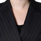 Dolce & Gabbana Black Striped Double Breasted Coat Jacket