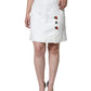 Dolce & Gabbana White Floral Brocade Embellished Mini Skirt