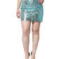 Dolce & Gabbana Blue Floral Brocade High Waist Mini Skirt