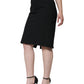 GF Ferre Black Straight Pencil Cut Knee Length Skirt