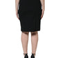 GF Ferre Black Straight Pencil Cut Knee Length Skirt