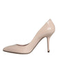 Dolce & Gabbana Beige Patent Leather High Heels Pumps Shoes