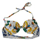 Dolce & Gabbana White Majolica Beachwear Swimwear Bikini Top