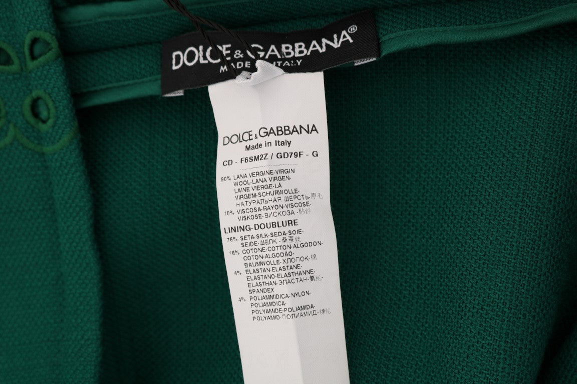 Dolce & Gabbana Elegant Green A-Line Sheath Dress