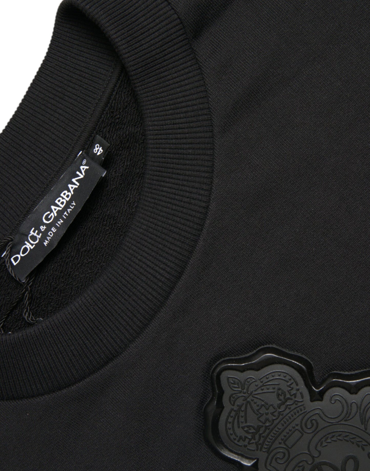Dolce & Gabbana Elegant Black Cotton Pullover Sweater