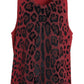 Dolce & Gabbana Red Leopard Print Sleeveless Tank T-shirt