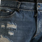 Dolce & Gabbana Chic Skinny Tattered Denim Jeans