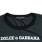 Dolce & Gabbana Blue Graphic Print Cotton Crew Neck T-shirt