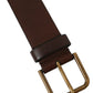 Dolce & Gabbana Elegant Brown Calf Leather Belt - Timeless Accessory