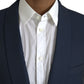 Dolce & Gabbana Blue MARTINI Shawl Single Breasted Blazer