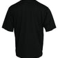 Dolce & Gabbana Black Logo Patch Cotton Crew Neck T-shirt
