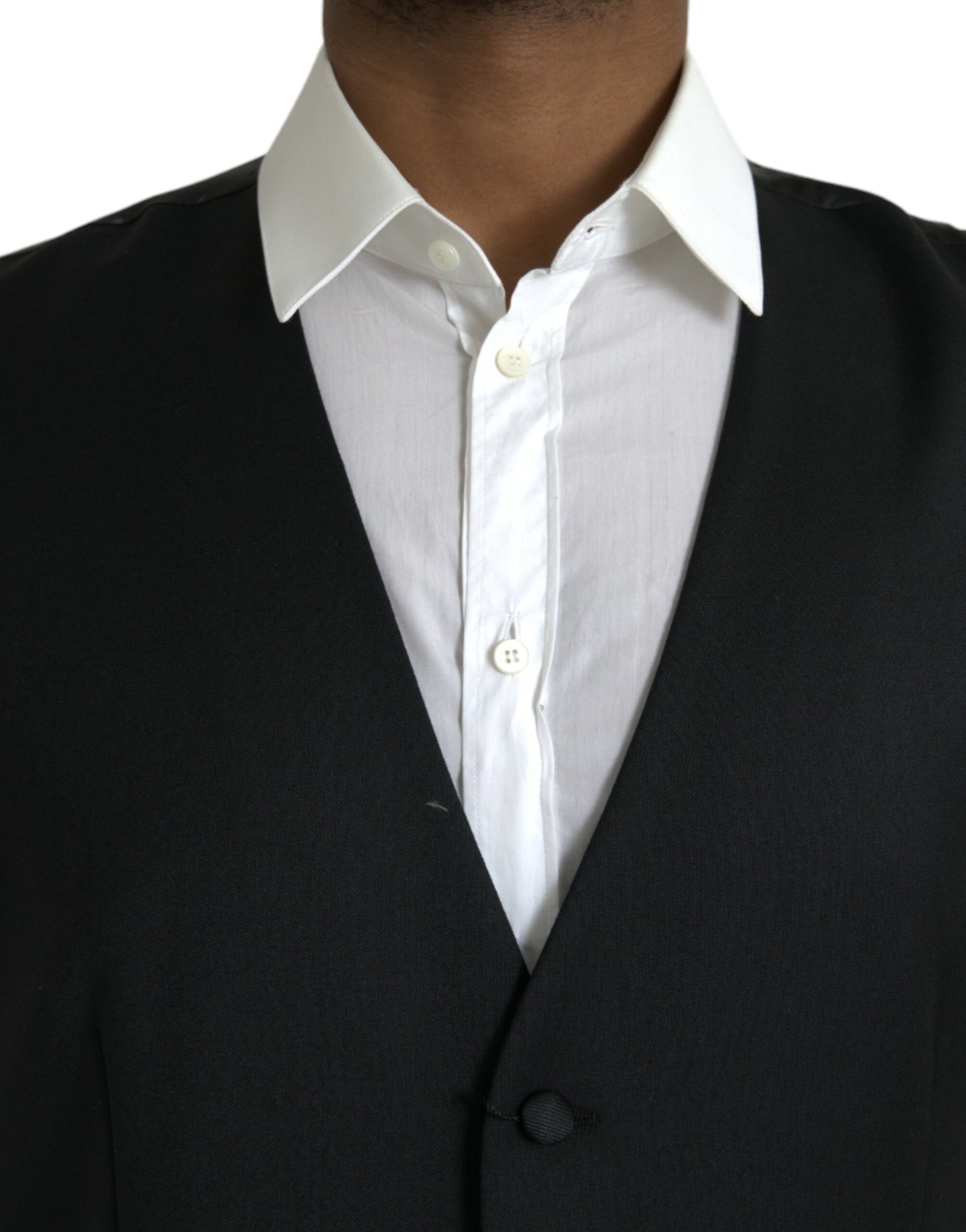 Dolce & Gabbana Black Silk Waistcoat Dress Formal Vest