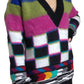 Dolce & Gabbana Multicolor V-Neck Luxury Pullover Sweater