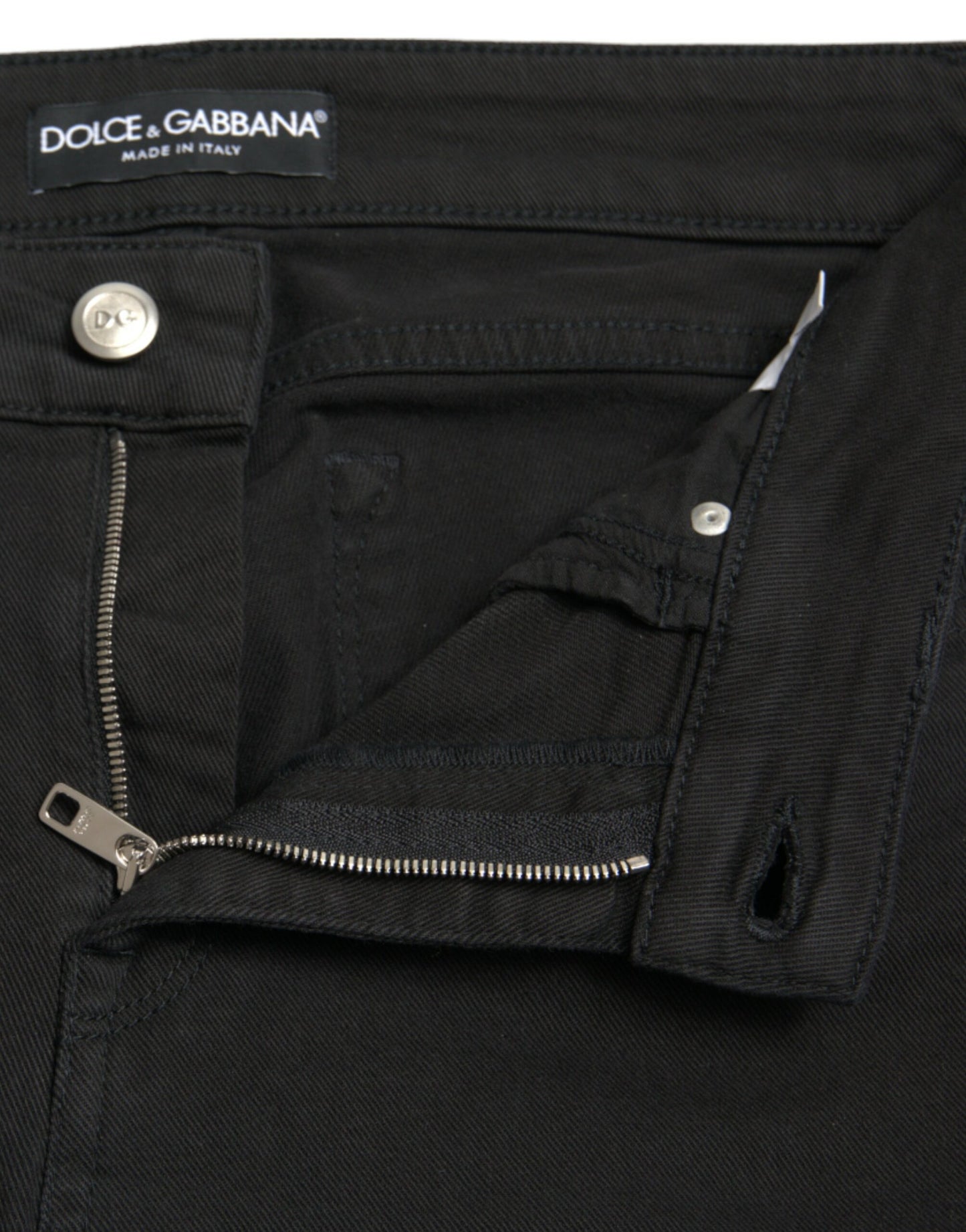 Dolce & Gabbana Chic Black Mid-Waist Stretch Jeans