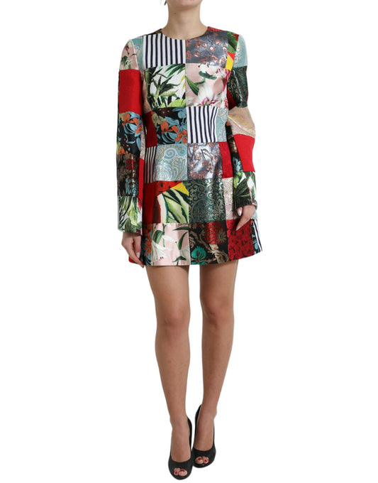 Dolce & Gabbana Floral Jacquard Mini Shift Dress Masterpiece