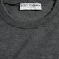 Dolce & Gabbana Dark Gray Wool Crew Neck Pullover Sweater