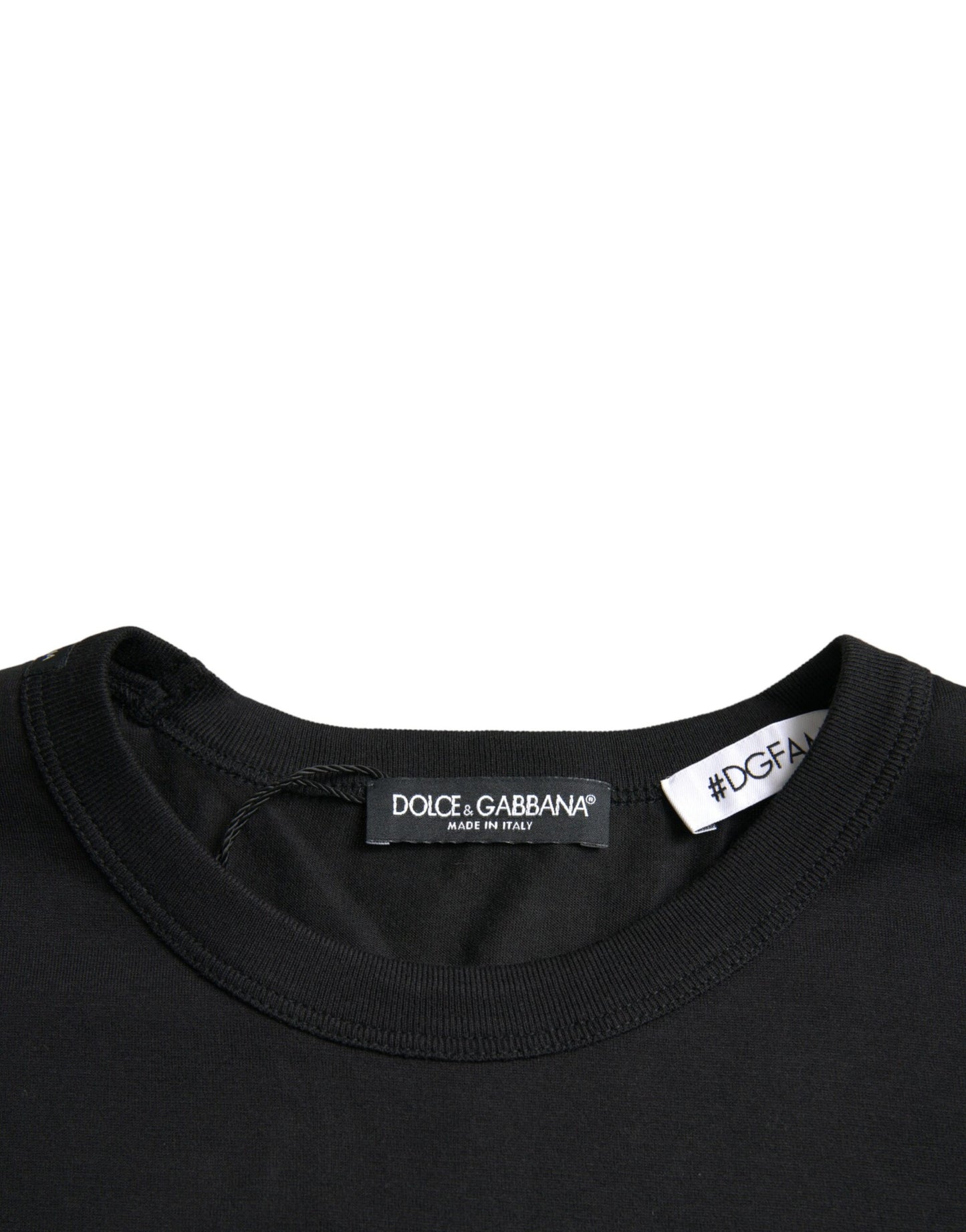 Dolce & Gabbana Black #DGFamily Cotton Crew Neck T-shirt
