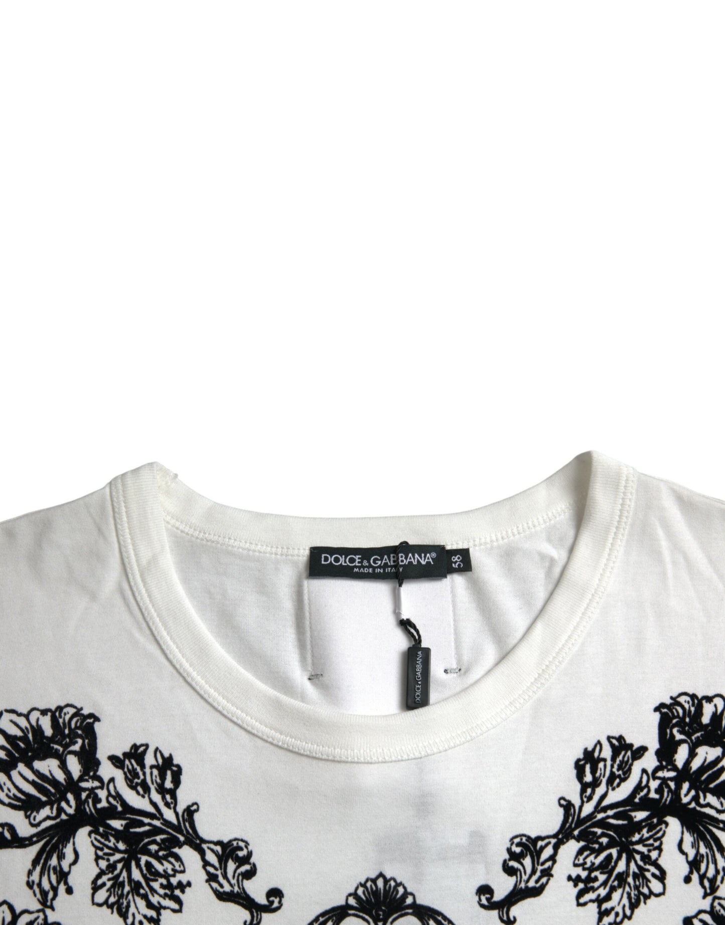 Dolce & Gabbana White Lion Crown Logo Cotton Crewneck T-shirt