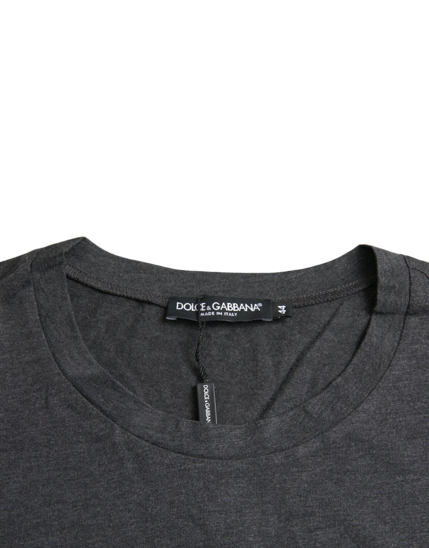 Dolce & Gabbana Gray Logo Print Crewneck Short Sleeve T-shirt