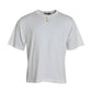 Dolce & Gabbana White Embellished Cotton Crew Neck T-shirt
