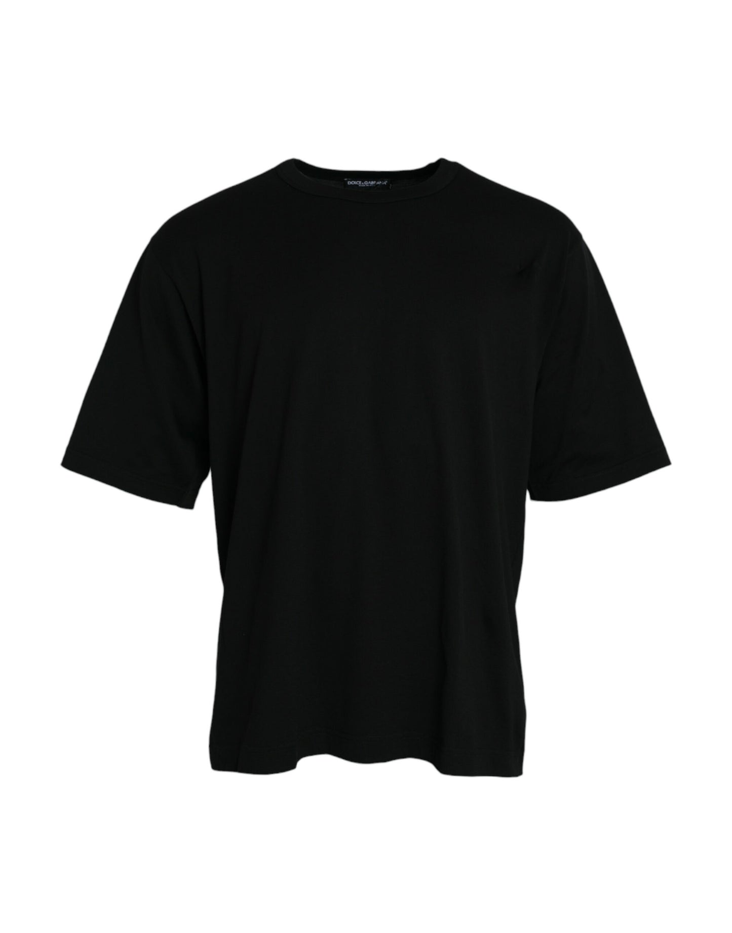Dolce & Gabbana Black Logo Embossed Crew Neck Short Sleeves T-shirt