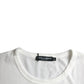 Dolce & Gabbana White Logo Embossed Cotton Crewneck T-shirt