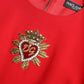 Dolce & Gabbana Elegant Red Bodycon Mini Dress with Sacred Heart