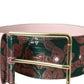 Dolce & Gabbana Multicolor Floral Jacquard Lurex Gold Buckle Belt