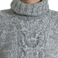 Dolce & Gabbana Elegant Gray Cashmere Blend Turtleneck Pullover
