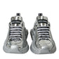 Dolce & Gabbana Silver Leather Super Queen Sneakers Shoes
