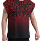 Dolce & Gabbana Red Leopard Print Cotton Tank Top