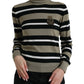 Dolce & Gabbana Elegant Striped Turtleneck Wool Sweater