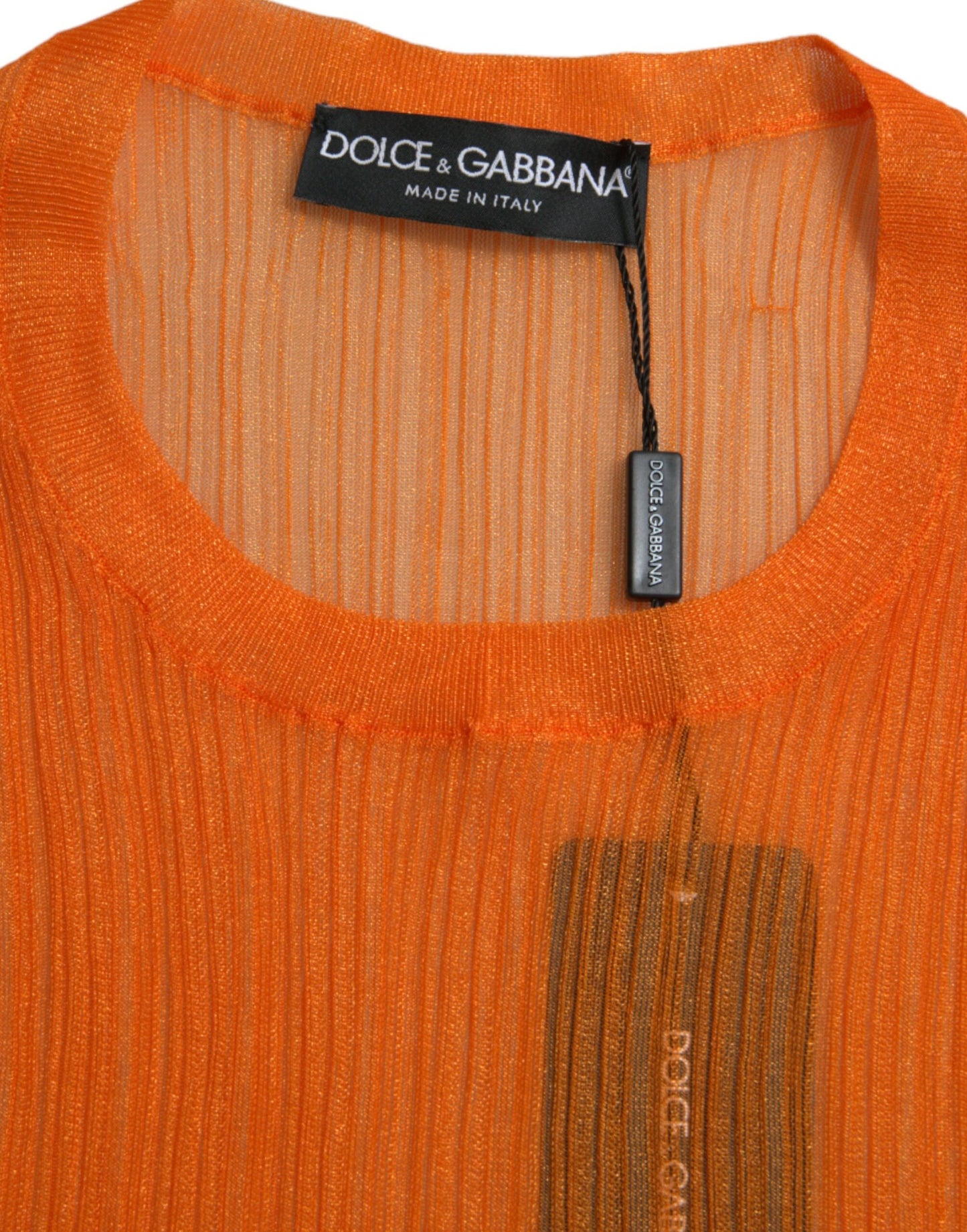 Dolce & Gabbana Chic Orange Crew Neck Tank Top