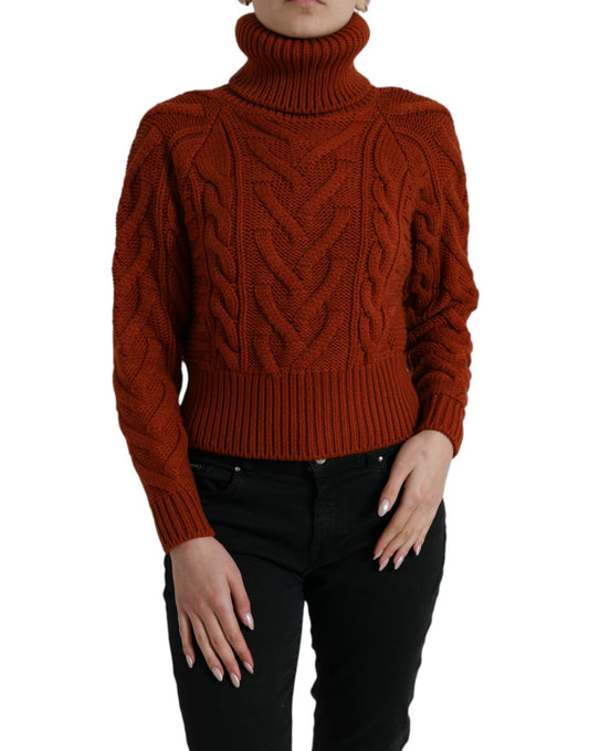 Dolce & Gabbana Elegant Brown Turtleneck Wool Sweater