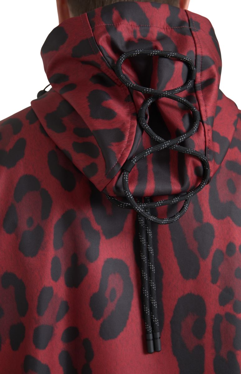 Dolce & Gabbana Radiant Red Leopard Print Hooded Jacket
